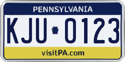 PA license plate KJU0123