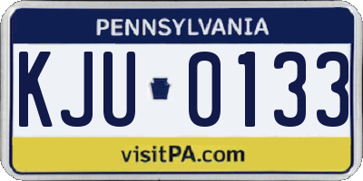 PA license plate KJU0133