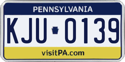PA license plate KJU0139