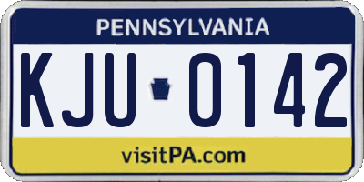 PA license plate KJU0142