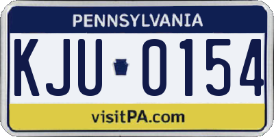PA license plate KJU0154