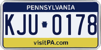 PA license plate KJU0178