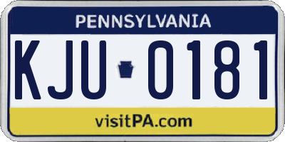 PA license plate KJU0181