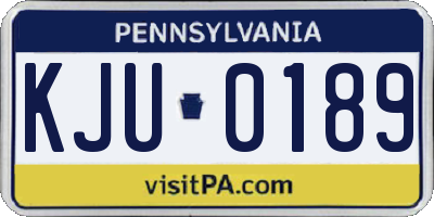 PA license plate KJU0189