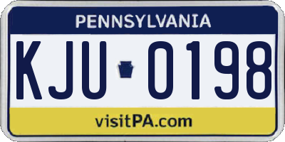 PA license plate KJU0198
