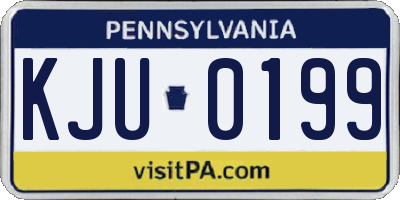 PA license plate KJU0199