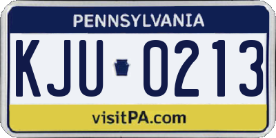 PA license plate KJU0213