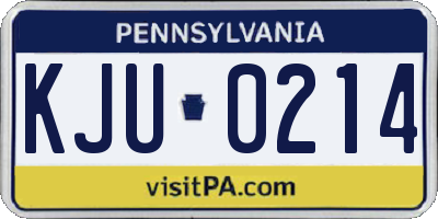 PA license plate KJU0214