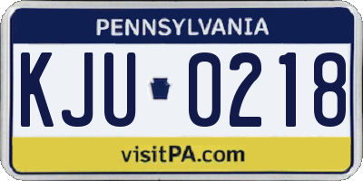 PA license plate KJU0218