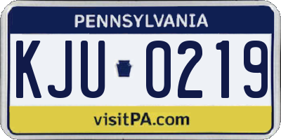PA license plate KJU0219