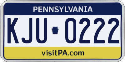 PA license plate KJU0222
