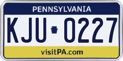 PA license plate KJU0227
