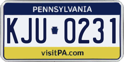 PA license plate KJU0231