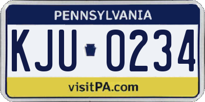 PA license plate KJU0234