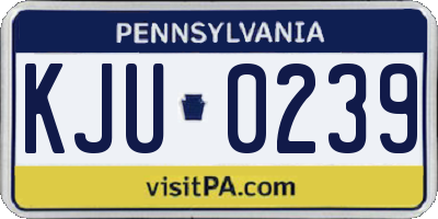 PA license plate KJU0239