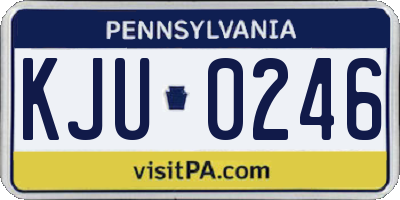 PA license plate KJU0246