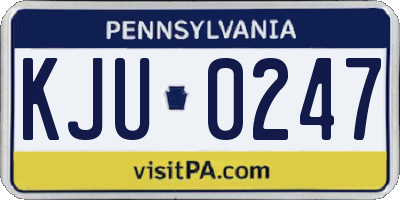 PA license plate KJU0247