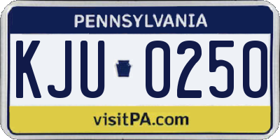 PA license plate KJU0250