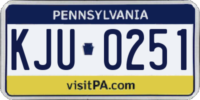 PA license plate KJU0251