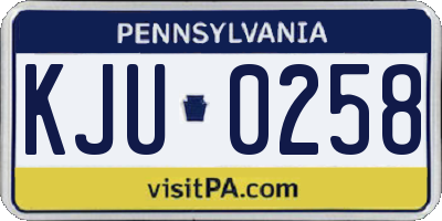 PA license plate KJU0258
