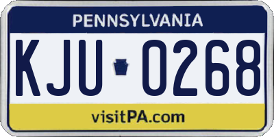 PA license plate KJU0268