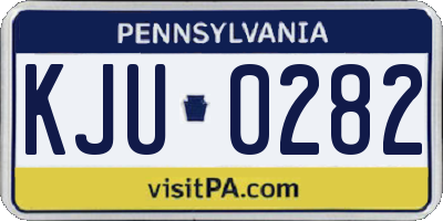 PA license plate KJU0282