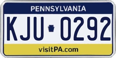 PA license plate KJU0292