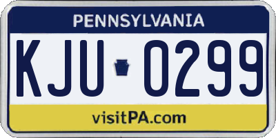 PA license plate KJU0299