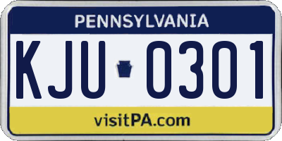 PA license plate KJU0301
