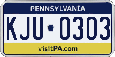 PA license plate KJU0303