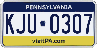 PA license plate KJU0307