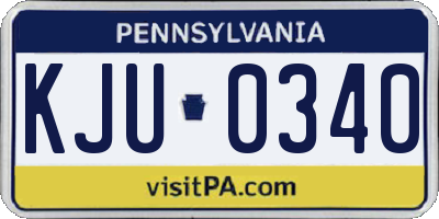PA license plate KJU0340