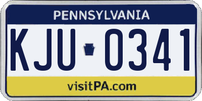 PA license plate KJU0341