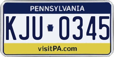 PA license plate KJU0345