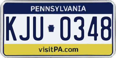PA license plate KJU0348