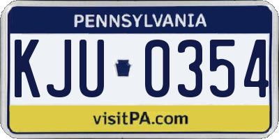 PA license plate KJU0354