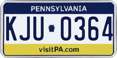 PA license plate KJU0364
