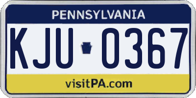 PA license plate KJU0367