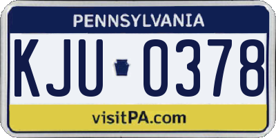 PA license plate KJU0378