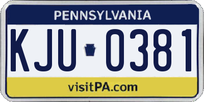 PA license plate KJU0381