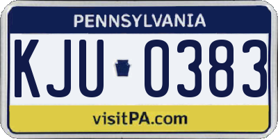 PA license plate KJU0383