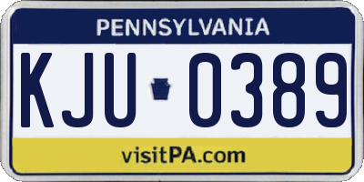 PA license plate KJU0389