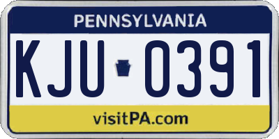 PA license plate KJU0391