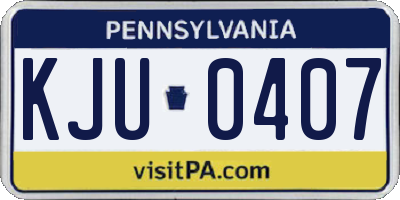 PA license plate KJU0407
