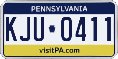 PA license plate KJU0411