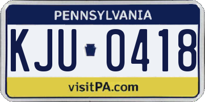 PA license plate KJU0418