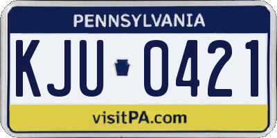 PA license plate KJU0421