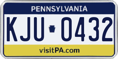 PA license plate KJU0432