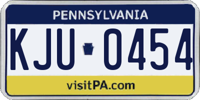 PA license plate KJU0454