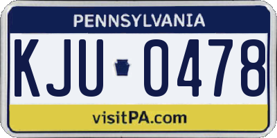 PA license plate KJU0478